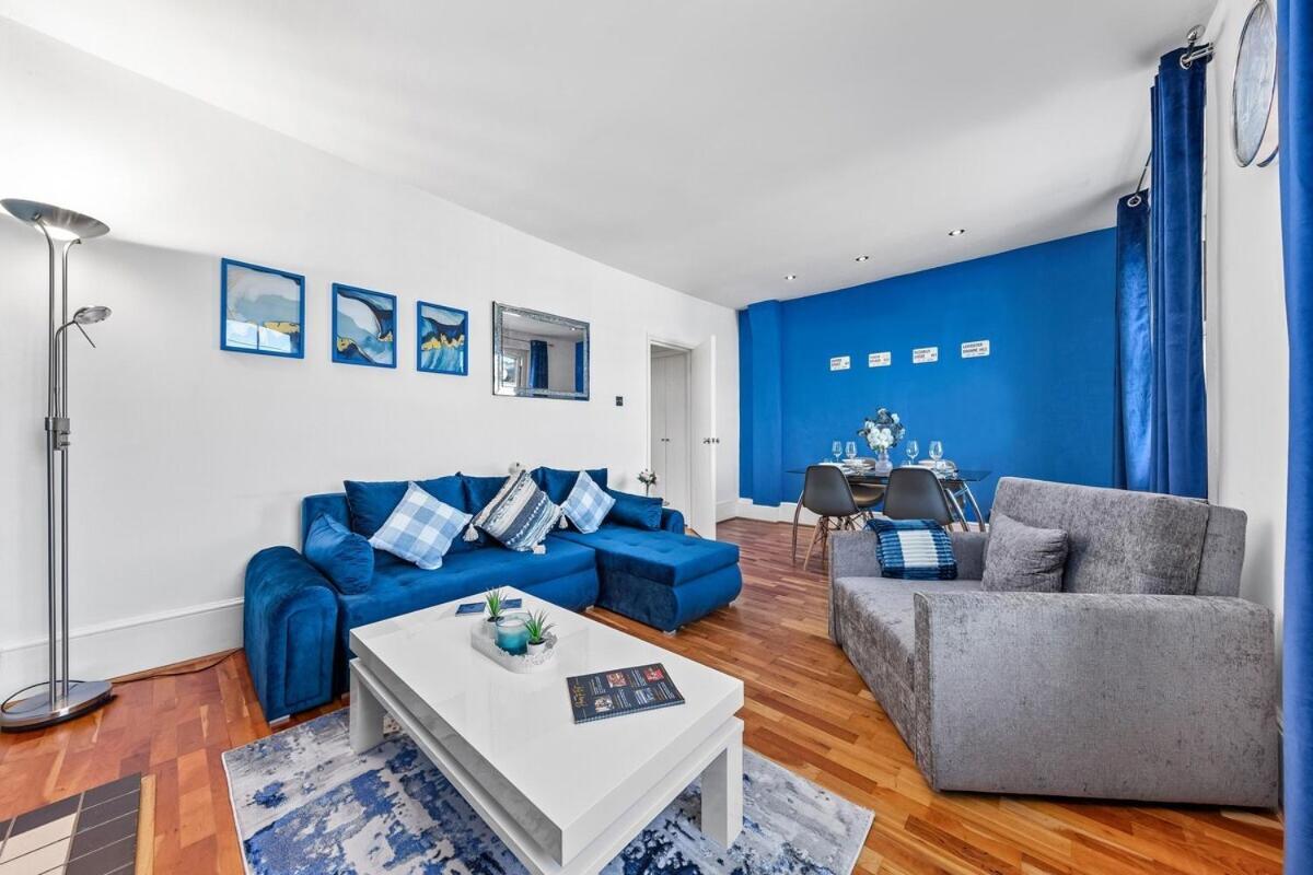 Balcony Blue Theme 1 Bedroom Central London Luxury Flat Near Hyde Park! Accommodates Up To 6! Double Sofa Bed And Next To Station! Zewnętrze zdjęcie