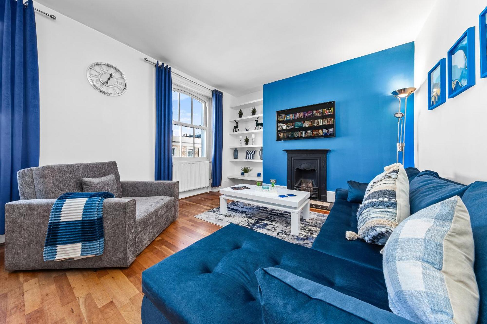 Balcony Blue Theme 1 Bedroom Central London Luxury Flat Near Hyde Park! Accommodates Up To 6! Double Sofa Bed And Next To Station! Zewnętrze zdjęcie